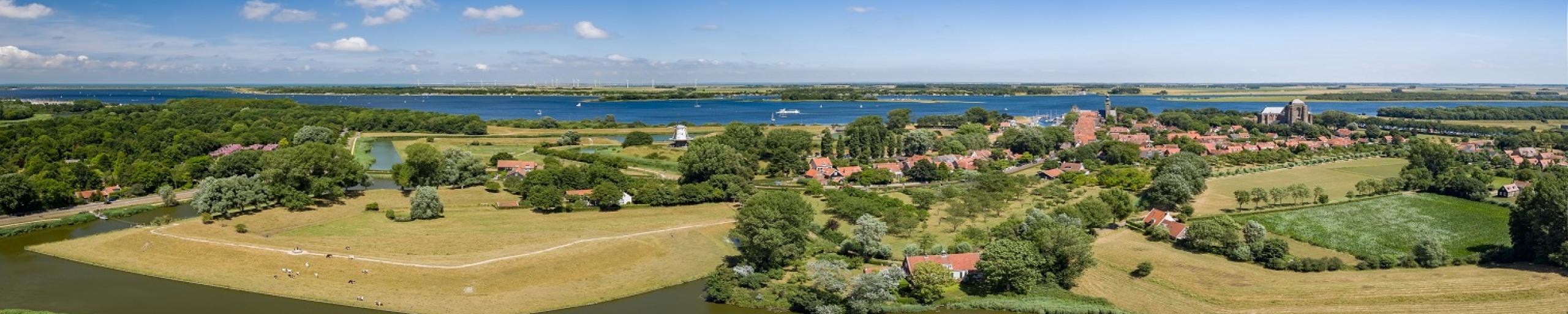 luchtfoto weilanden Veerse meer